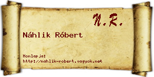 Náhlik Róbert névjegykártya