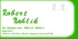 robert nahlik business card
