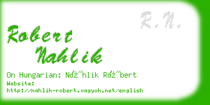 robert nahlik business card